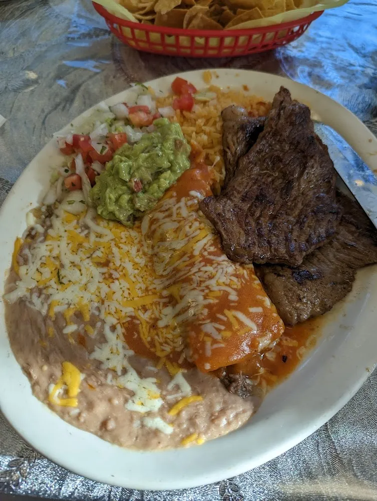 Cheese Enchilada Combo with Rice and Beans